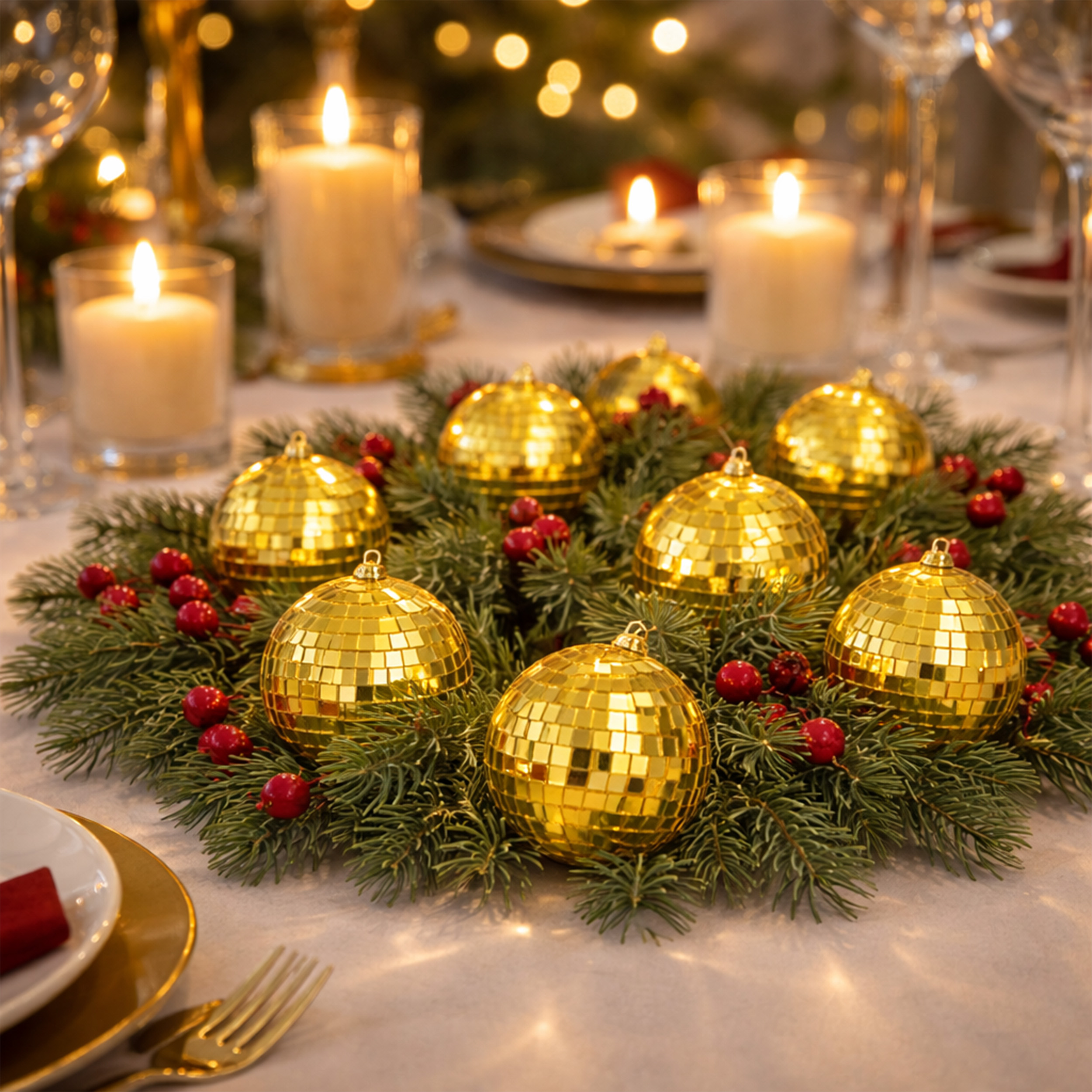 Pack of 4 Unlit Mini Gold Mirror Disco Ball Ornaments All Products Pack of 4 Unlit Mini Gold Mirror Disco Ball Ornaments All Products 6