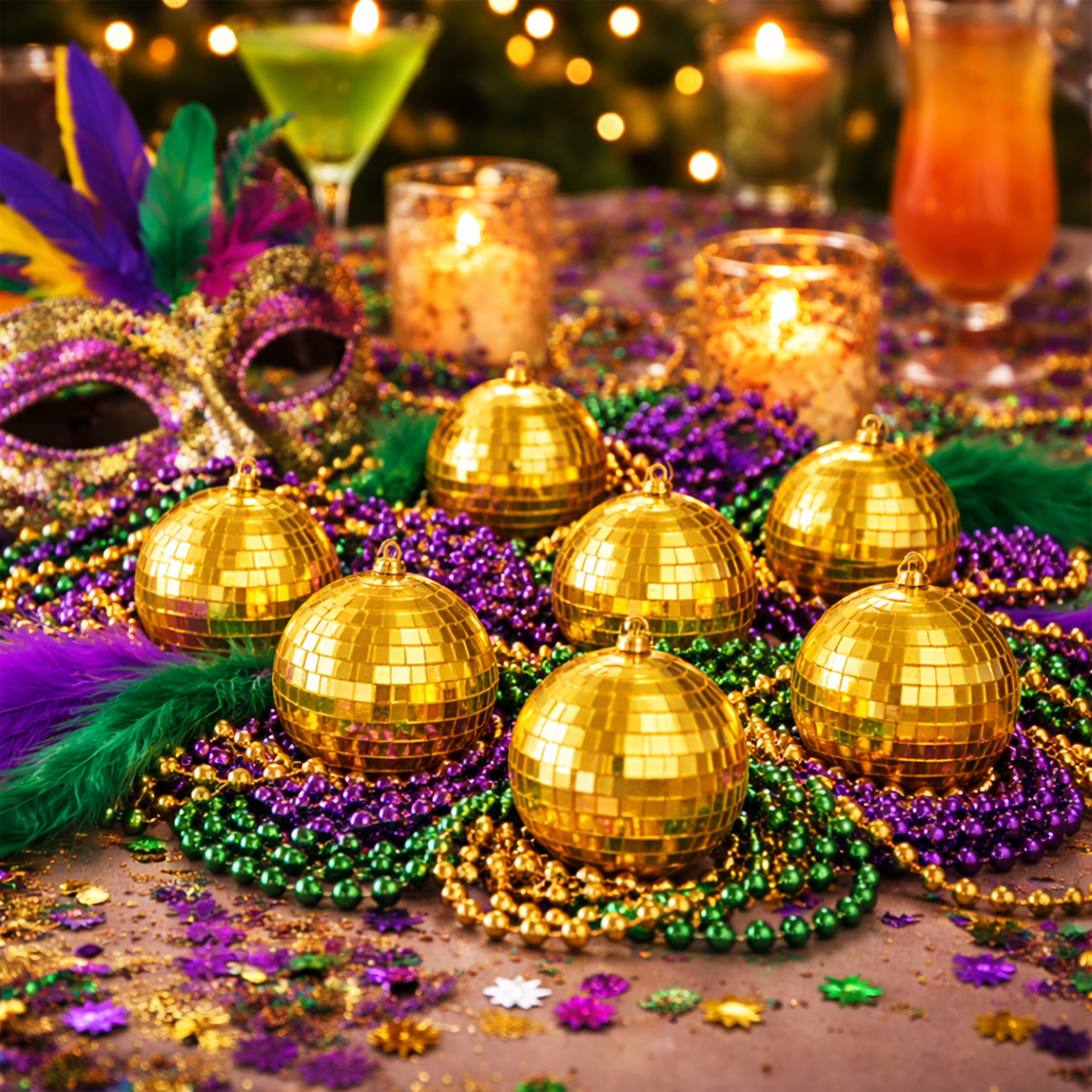 Pack of 4 Unlit Mini Gold Mirror Disco Ball Ornaments All Products Pack of 4 Unlit Mini Gold Mirror Disco Ball Ornaments All Products 7