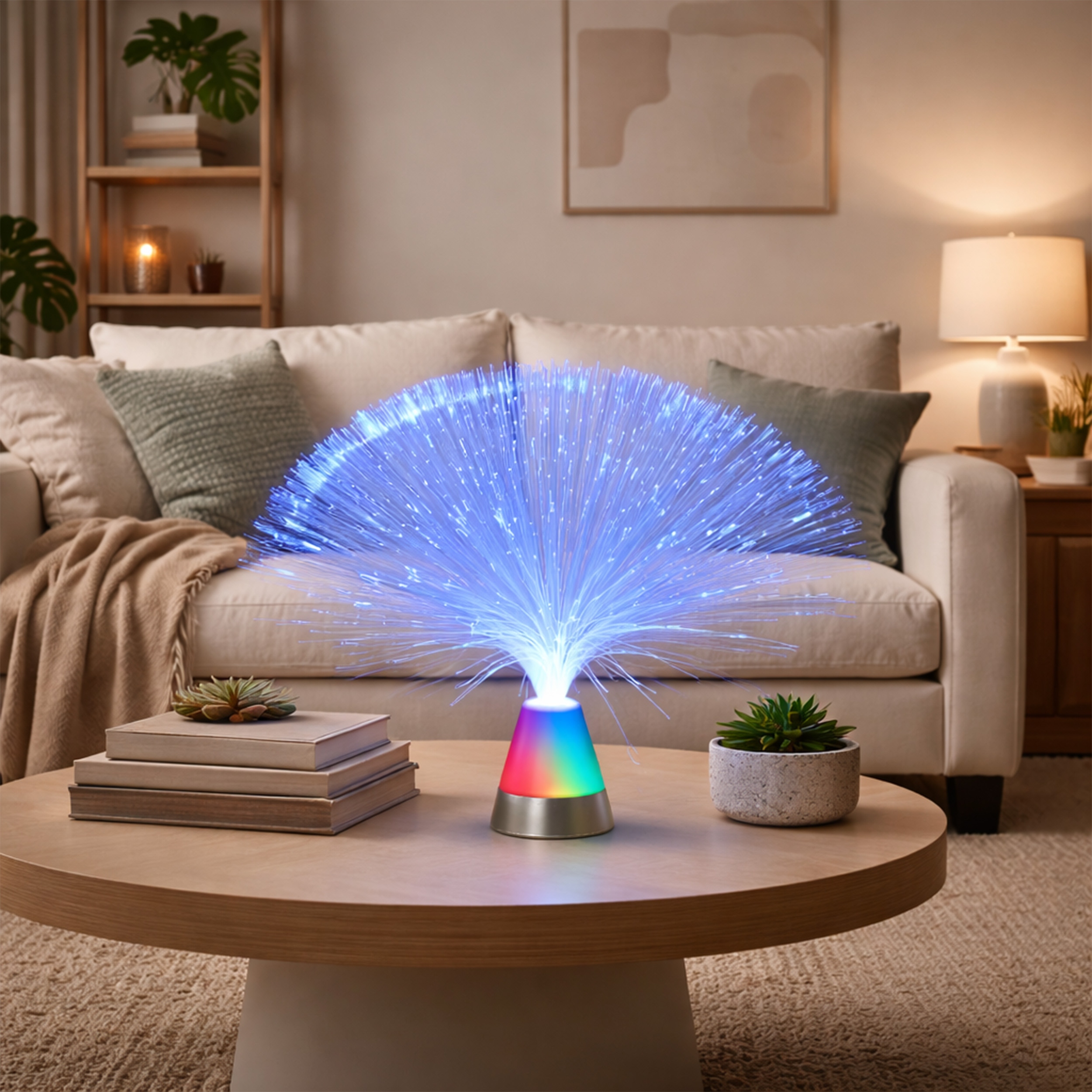 Bright Blue Fiber Optic Centerpiece with Color Changing Base All Products Bright Blue Fiber Optic Centerpiece with Color Changing Base All Products 4