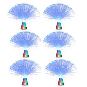 Pack of 6 Bright Blue Fiber Optic Centerpiece with Color Changing Base All Products