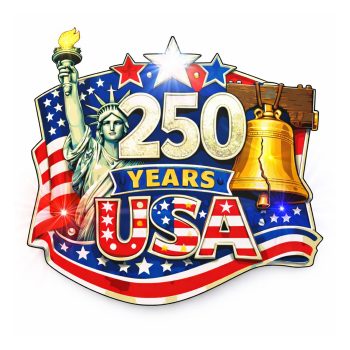 250 Years USA Patriotic Flashing Body Light Lapel Pin 4th of July