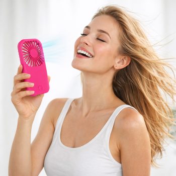 Portable Pink Handheld Fan with Kickstand All Products