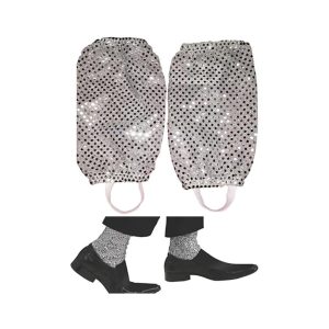 Silver Sequin Costume Socks Pair Sparkly Stage Ankle Covers Party Dancewear Accessory