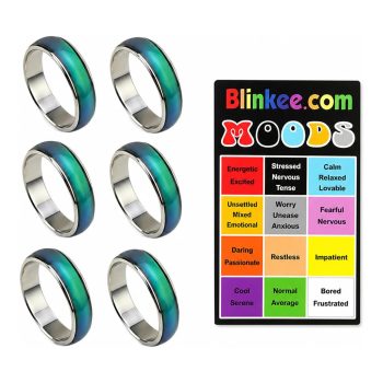 6 Pack Color Changing Rings with Mood Guide Card All Products