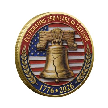 Celebrating America 250th Anniversary Commemorative Gold Plated Coin 4th of July