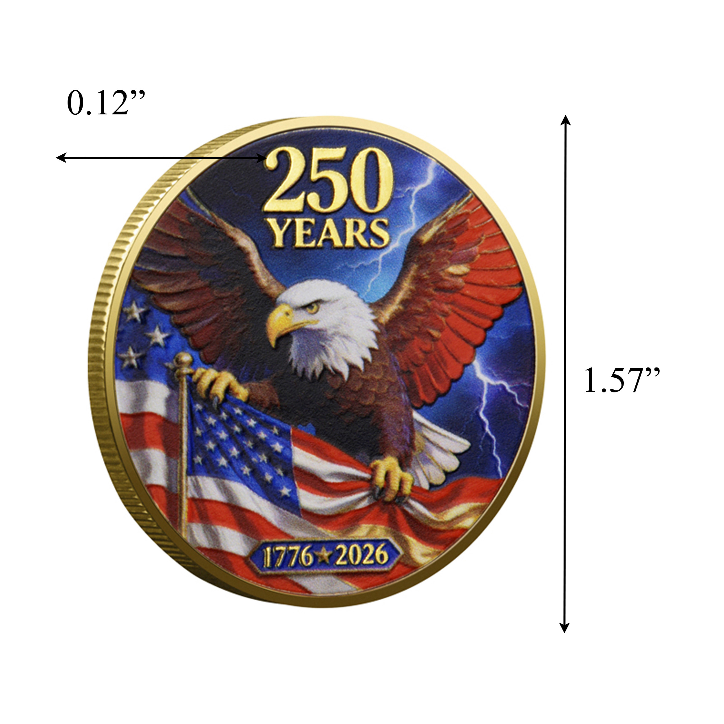 E Pluribus Unum Land of Liberty 250 Years USA Gold Plated Commemorative Coin 4th of July E Pluribus Unum Land of Liberty 250 Years USA Gold Plated Commemorative Coin 4th of July 5