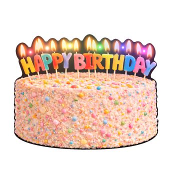 Flashing Rainbow Sprinkle Birthday Cake LED Lapel Pin All Body Lights and Blinkees