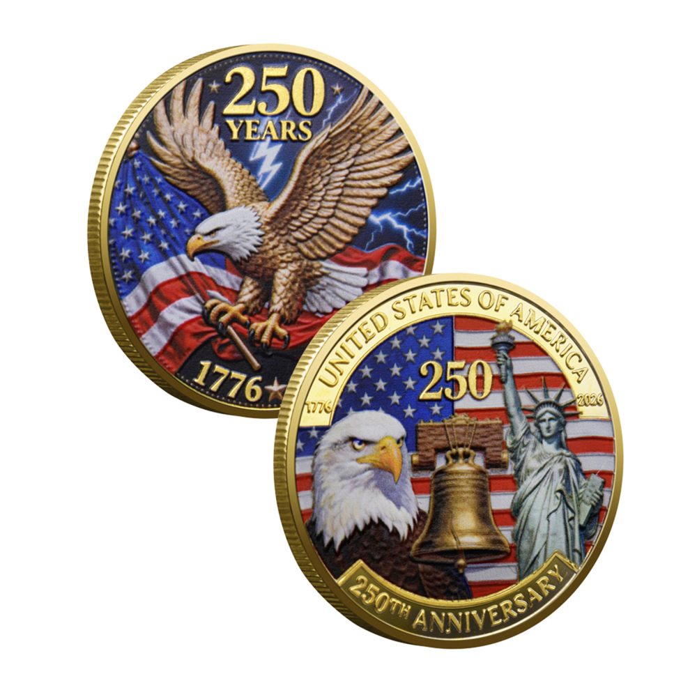 USA 250th Anniversary Commemorative Gold Plated Coin