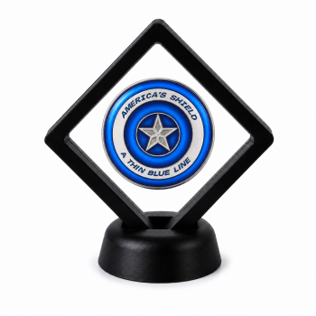 Police and Law Enforcement Coin Display Stand with Coin of Choice Challenge Coins