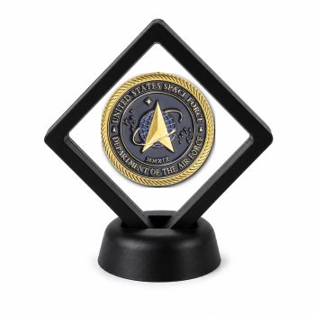 US Air Force and Space Force Coin Display Stand with Coin of Choice Air Force