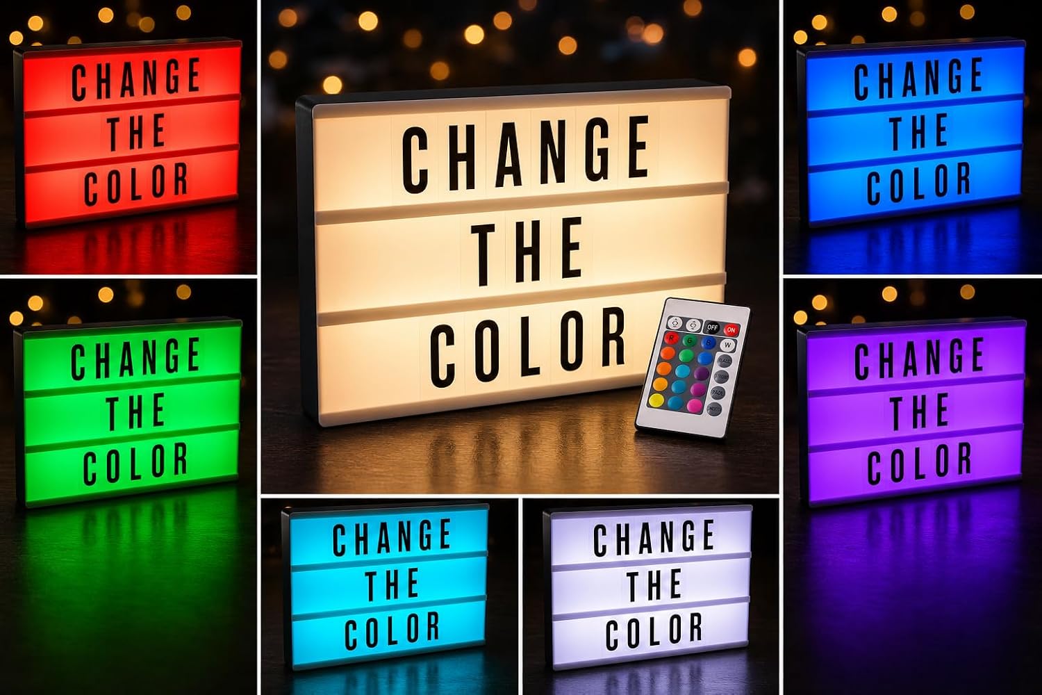 A4 RGB Color Changing LED Letter Cinema Lightbox with Remote All Products A4 RGB Color Changing LED Letter Cinema Lightbox with Remote All Products 7
