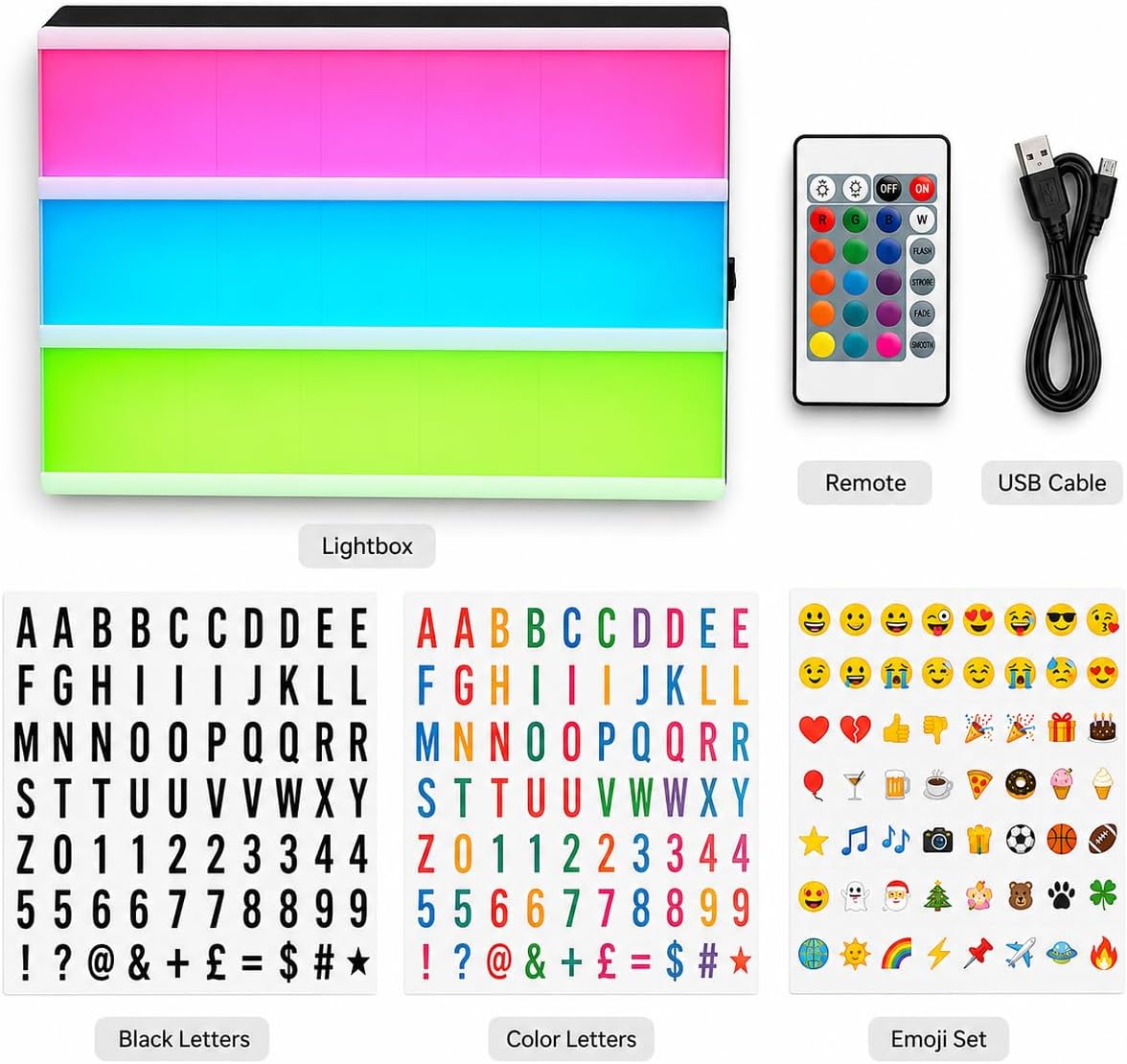 A4 RGB Color Changing LED Letter Cinema Lightbox with Remote All Products A4 RGB Color Changing LED Letter Cinema Lightbox with Remote All Products