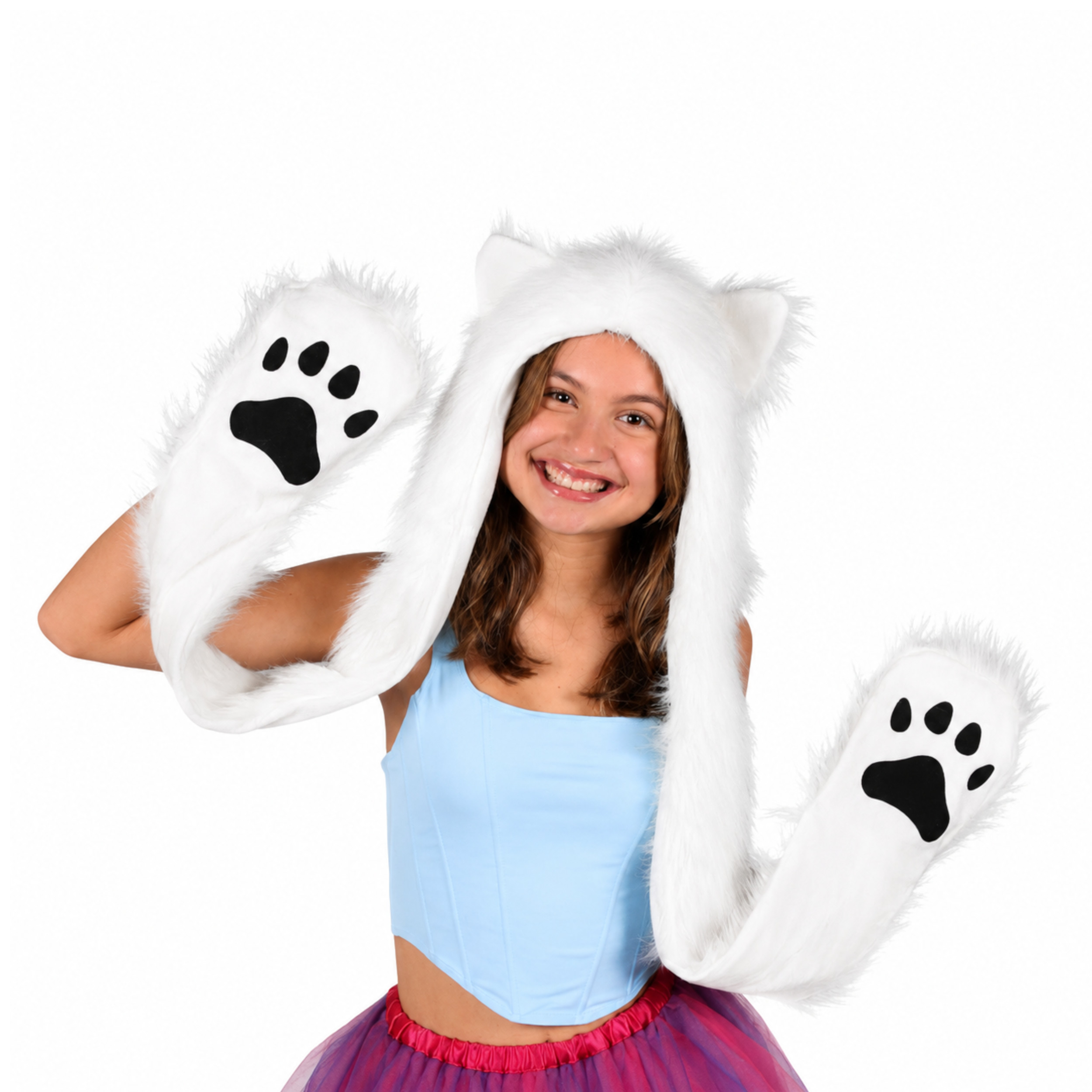 Light Up Faux Fur Hood Ears and Paws All Products Light Up Faux Fur Hood Ears and Paws All Products 2