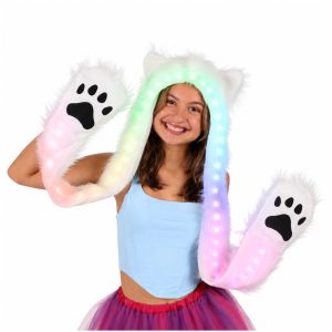 Light Up Faux Fur Hood Ears and Paws