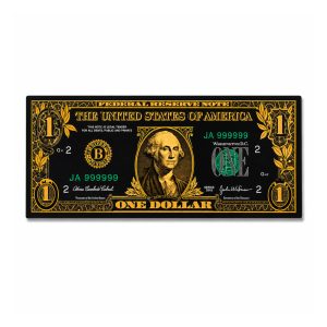 1 Dollar 24K Gold and Black Plated Decorative Collectible Banknote 24K Gold and Black Plated Replica Bills