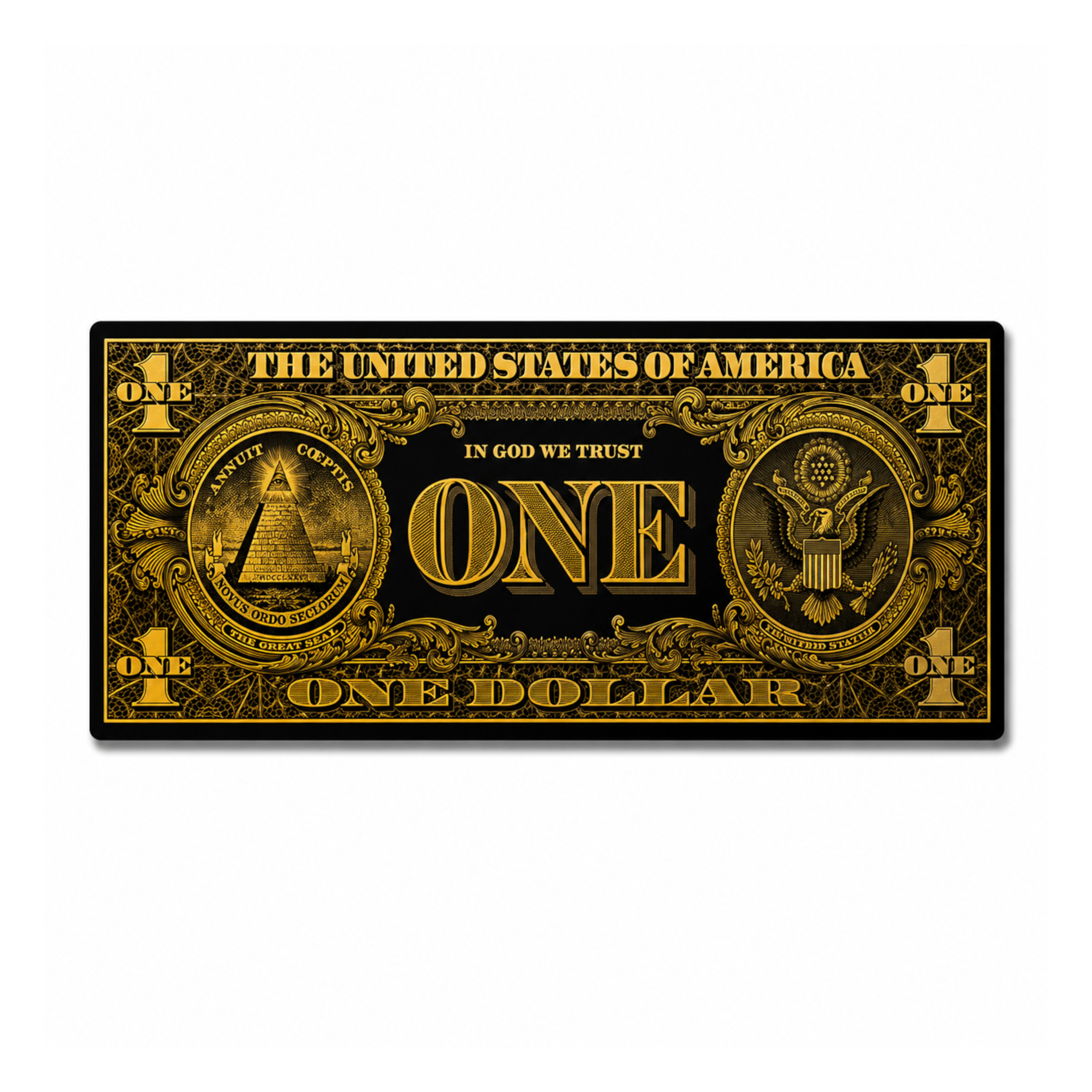 1 Dollar 24K Gold and Black Plated Decorative Collectible Banknote 24K Gold and Black Plated Replica Bills 1 Dollar 24K Gold and Black Plated Decorative Collectible Banknote 24K Gold and Black Plated Replica Bills 2