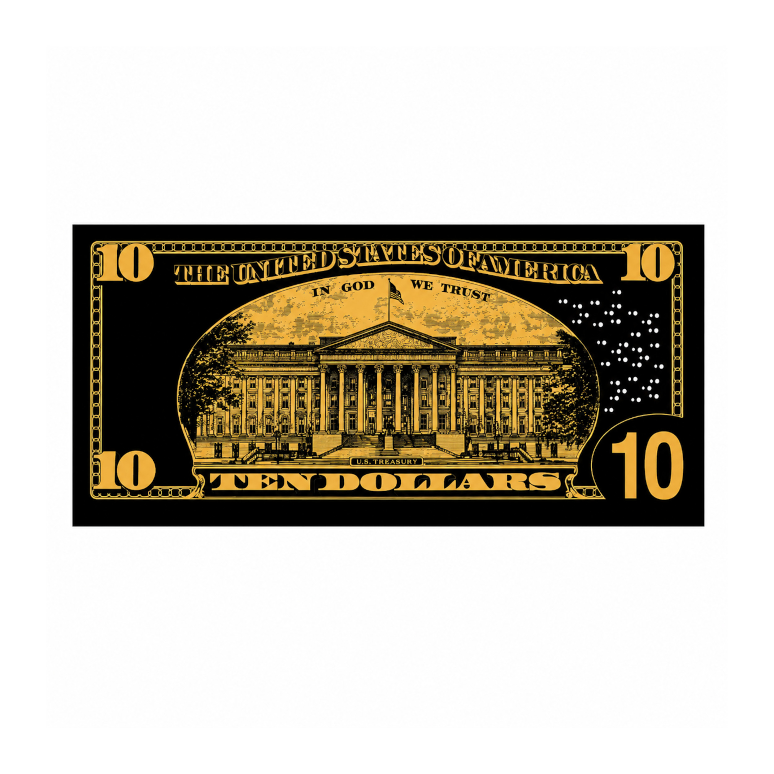 10 Dollar 24K Gold and Black Plated Decorative Collectible Banknote 24K Gold and Black Plated Replica Bills 10 Dollar 24K Gold and Black Plated Decorative Collectible Banknote 24K Gold and Black Plated Replica Bills 2