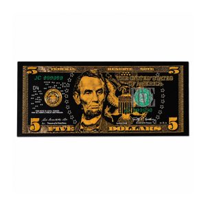 5 Dollar 24K Gold and Black Plated Decorative Collectible Banknote 24K Gold and Black Plated Replica Bills 5 Dollar 24K Gold and Black Plated Decorative Collectible Banknote 24K Gold and Black Plated Replica Bills