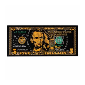 5 Dollar 24K Gold and Black Plated Decorative Collectible Banknote 24K Gold and Black Plated Replica Bills 5 Dollar 24K Gold and Black Plated Decorative Collectible Banknote 24K Gold and Black Plated Replica Bills