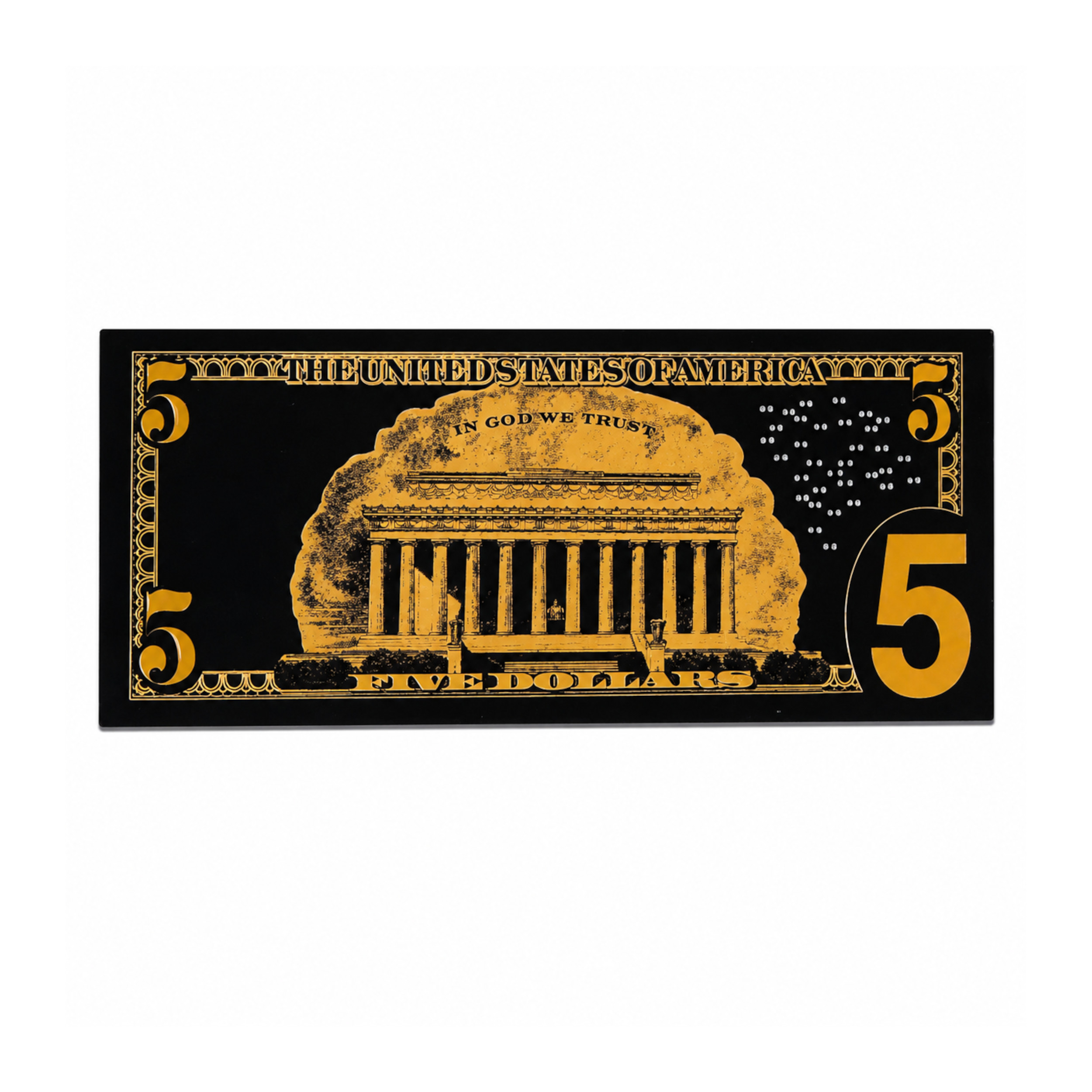 5 Dollar 24K Gold and Black Plated Decorative Collectible Banknote 24K Gold and Black Plated Replica Bills 5 Dollar 24K Gold and Black Plated Decorative Collectible Banknote 24K Gold and Black Plated Replica Bills 2