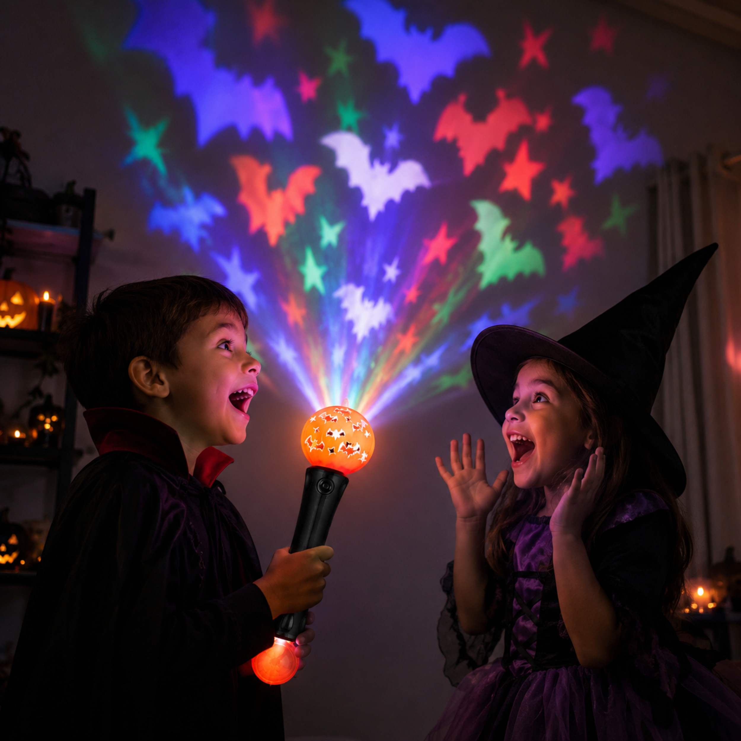 Halloween Pumpkin Wand with Bat Light Projection and Prism Ball All Products Halloween Pumpkin Wand with Bat Light Projection and Prism Ball All Products 4