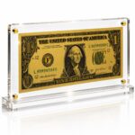 1 Dollar Gold Foil Bill with Acrylic Display Stand