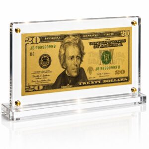 20 Dollar Gold Foil Bill with Acrylic Display Stand Gold Foil Bill Displays