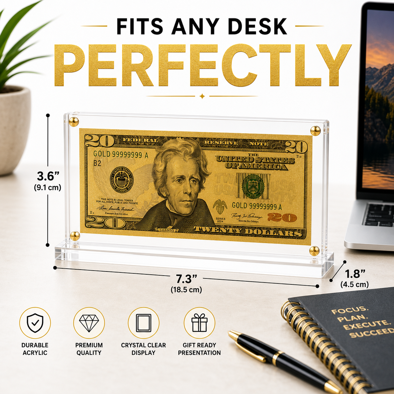 20 Dollar Gold Foil Bill with Acrylic Display Stand Gold Foil Bill Displays 20 Dollar Gold Foil Bill with Acrylic Display Stand Gold Foil Bill Displays 5