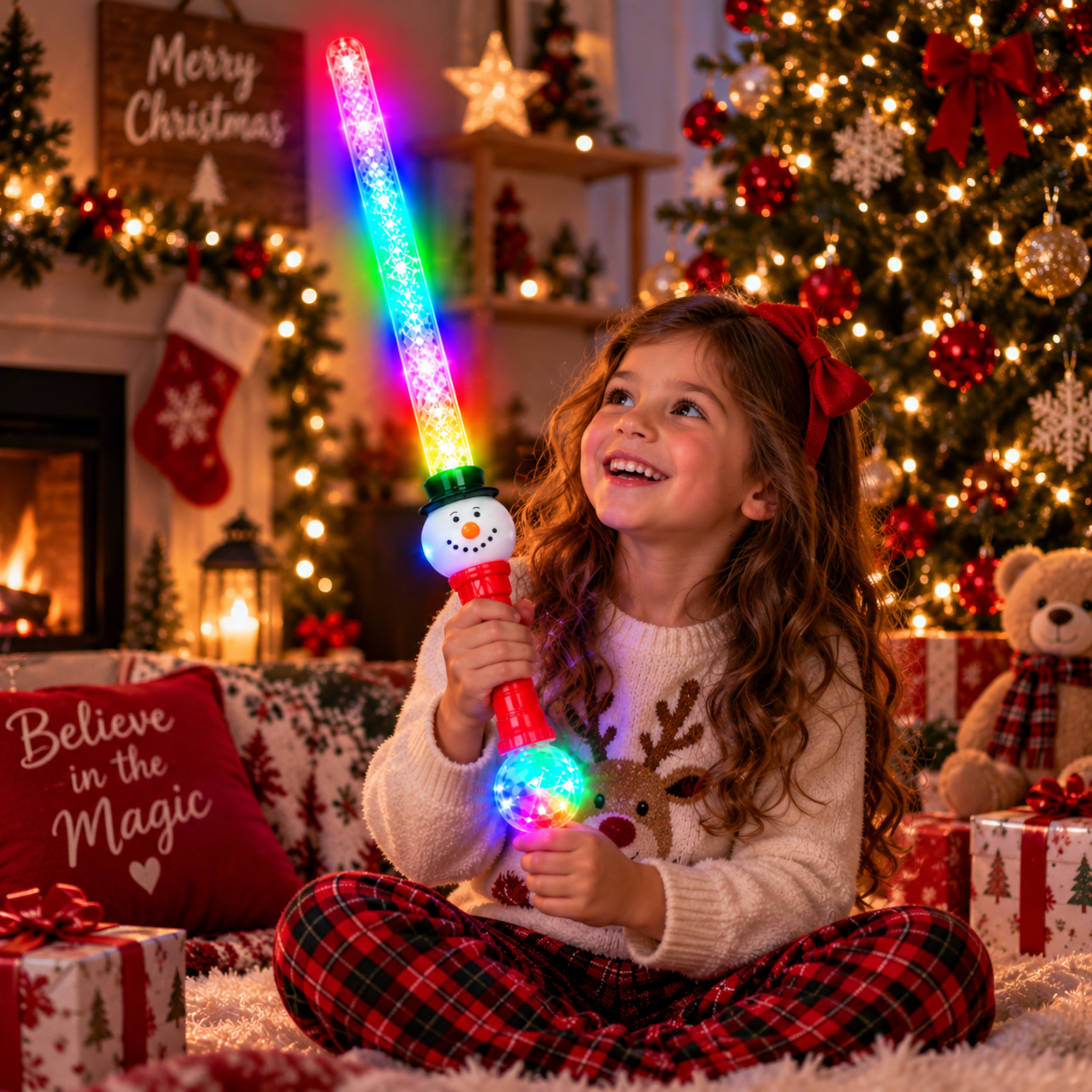 Light Up Snowman Wand 28 Inch Christmas LED Sword with Prism Ball All Products Light Up Snowman Wand 28 Inch Christmas LED Sword with Prism Ball All Products 5