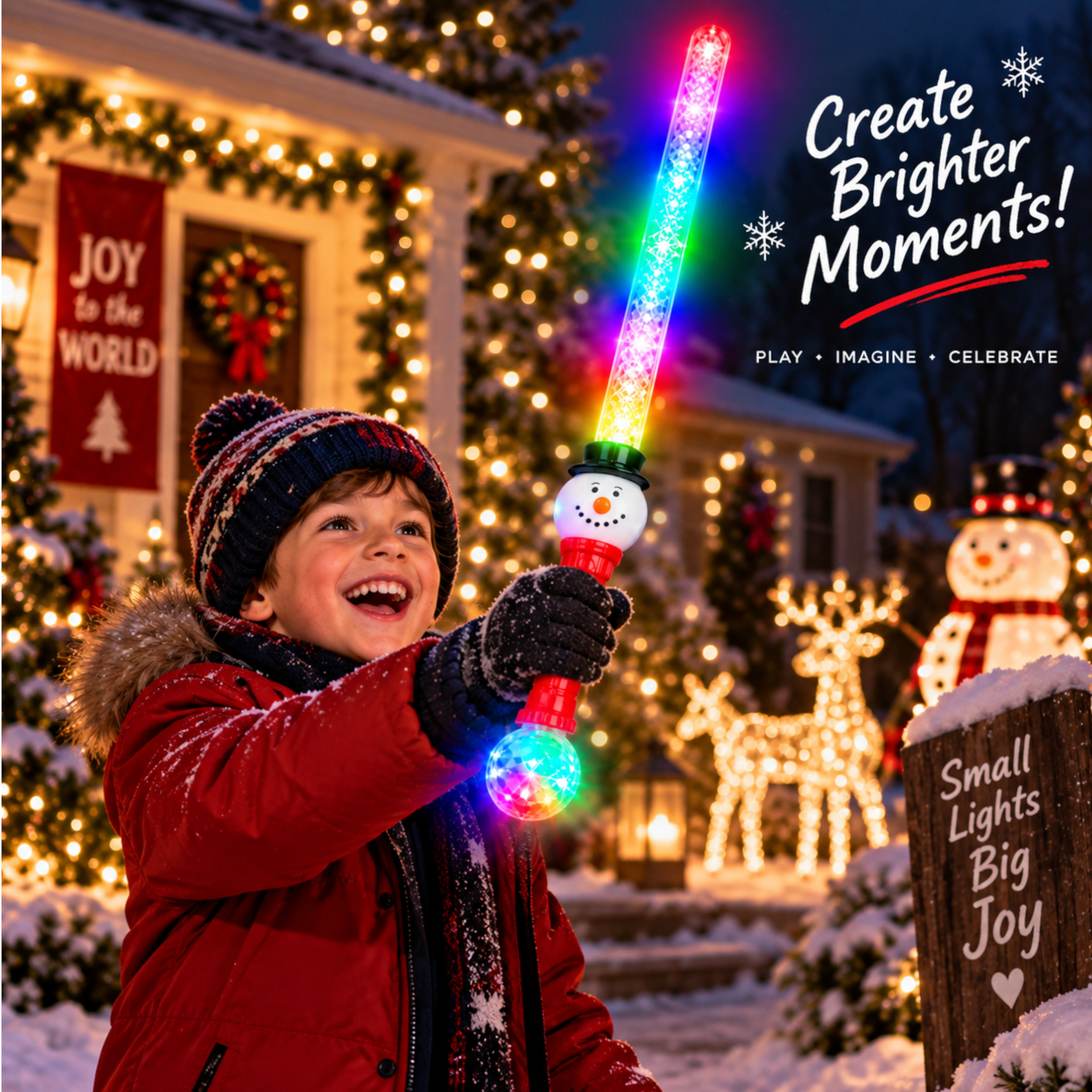 Light Up Snowman Wand 28 Inch Christmas LED Sword with Prism Ball All Products Light Up Snowman Wand 28 Inch Christmas LED Sword with Prism Ball All Products 6