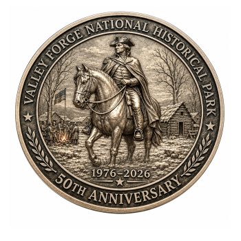 Valley Forge 50th Anniversary 1976 to 2026 Antique Finish Commemorative Coin 4th of July