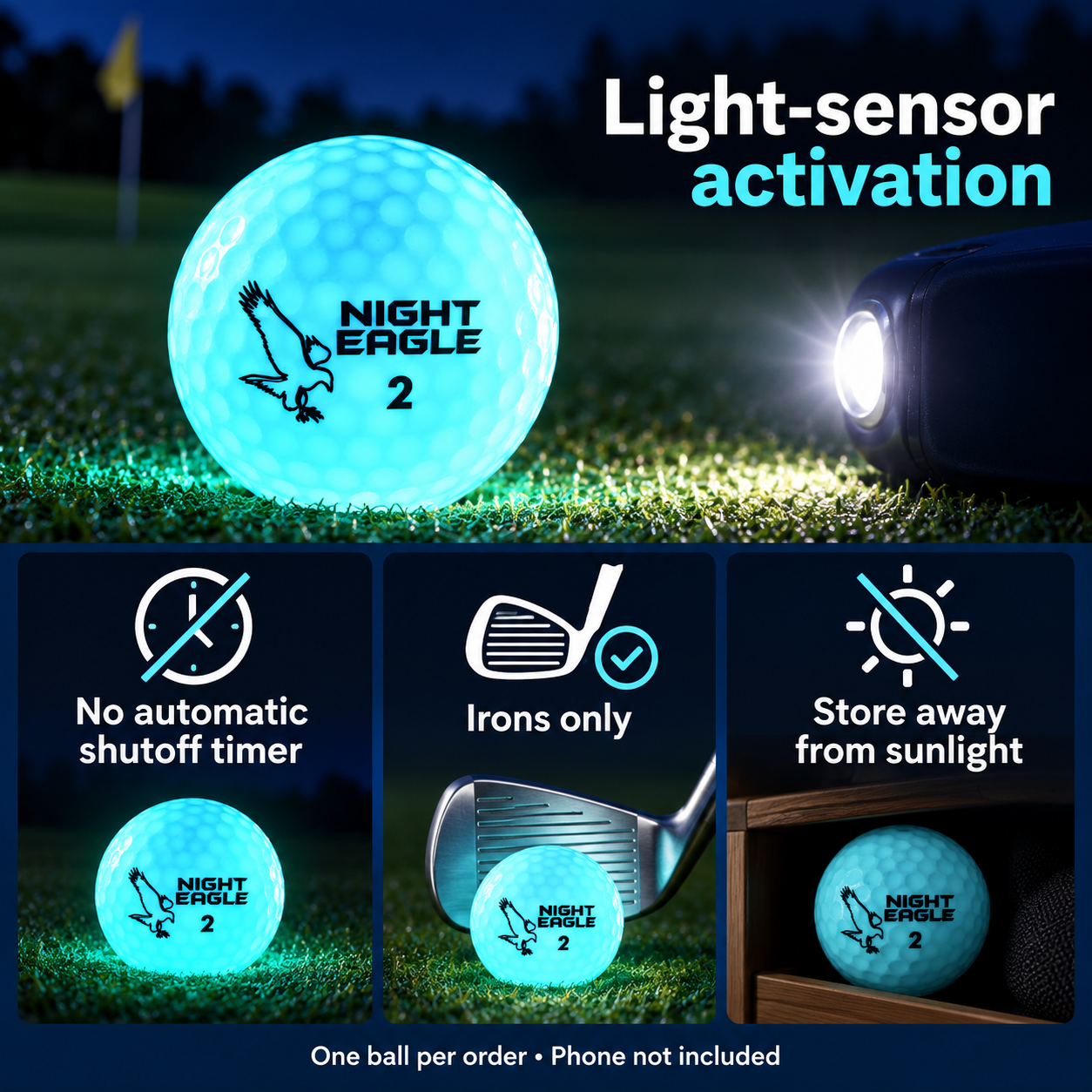 Night Eagle CV 7 Color LED Golf Ball Light Activated 1 Ball All Products Night Eagle CV 7 Color LED Golf Ball Light Activated 1 Ball All Products 4
