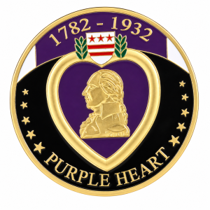 Purple Heart Challenge Coin – 1782–1932 Commemorative Keepsake with Clear Case Purple Heart Challenge Coin – 1782–1932 Commemorative Keepsake with Clear Case