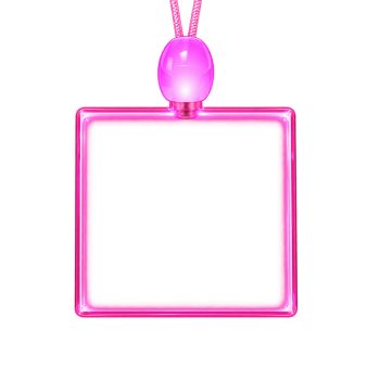 Customized Light Up Acrylic Square Conference ID with Pink LEDs