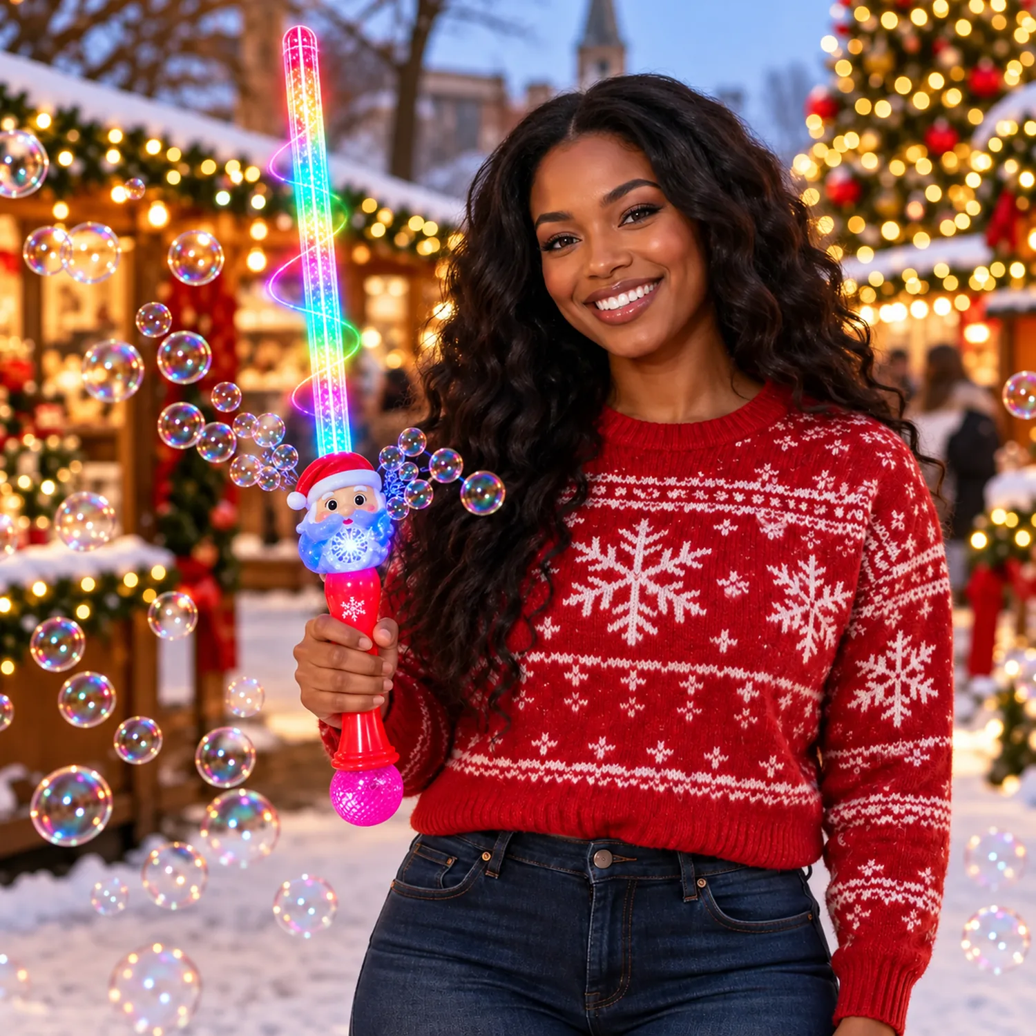 Santa 10 Hole LED Christmas Bubble Sword All Products Santa 10 Hole LED Christmas Bubble Sword All Products 2