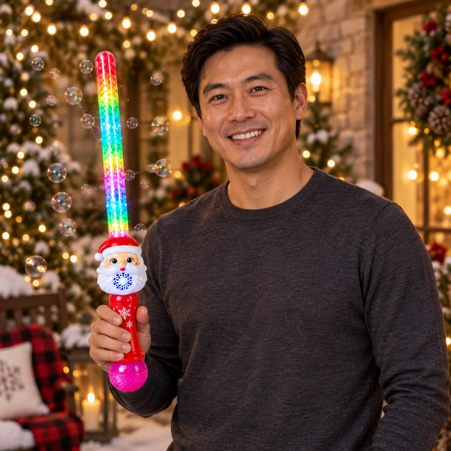 Santa 10 Hole LED Christmas Bubble Sword All Products Santa 10 Hole LED Christmas Bubble Sword All Products 3