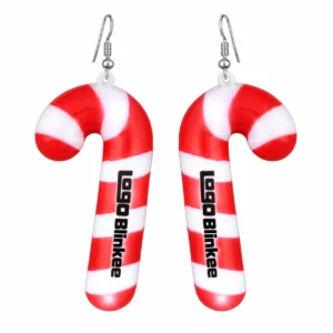 Custom Light Up Candy Cane Earrings — Pair