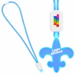 Custom Neon-Look Lanyard with Acrylic Fleur-de-Lis Pendant