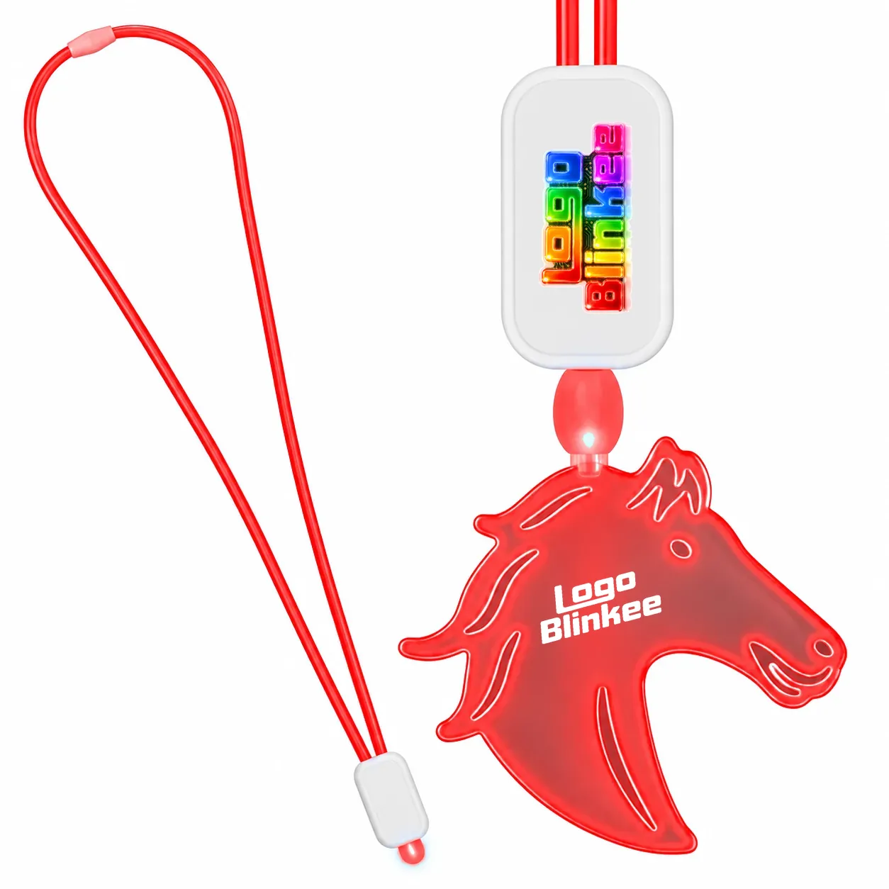 Custom Neon-Look Lanyard with Acrylic Horse Pendant Custom Light-Up Necklaces Custom Neon-Look Lanyard with Acrylic Horse Pendant Custom Light-Up Necklaces 3
