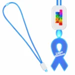 Custom Neon-Look Lanyard with Acrylic Awareness Ribbon Pendant