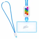 Custom Neon-Look Lanyard with Acrylic Rectangle Pendant