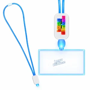 Custom Neon-Look Lanyard with Acrylic Rectangle Pendant Custom Light-Up Necklaces