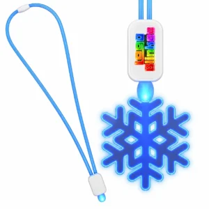 Custom Neon-Look Lanyard with Acrylic Snowflake Pendant Custom Light-Up Necklaces