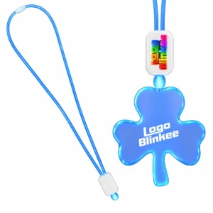 Custom Neon-Look Lanyard with Acrylic Shamrock Pendant Custom Light-Up Necklaces