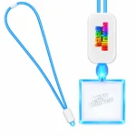 Custom Neon-Look Lanyard with Acrylic Square Pendant