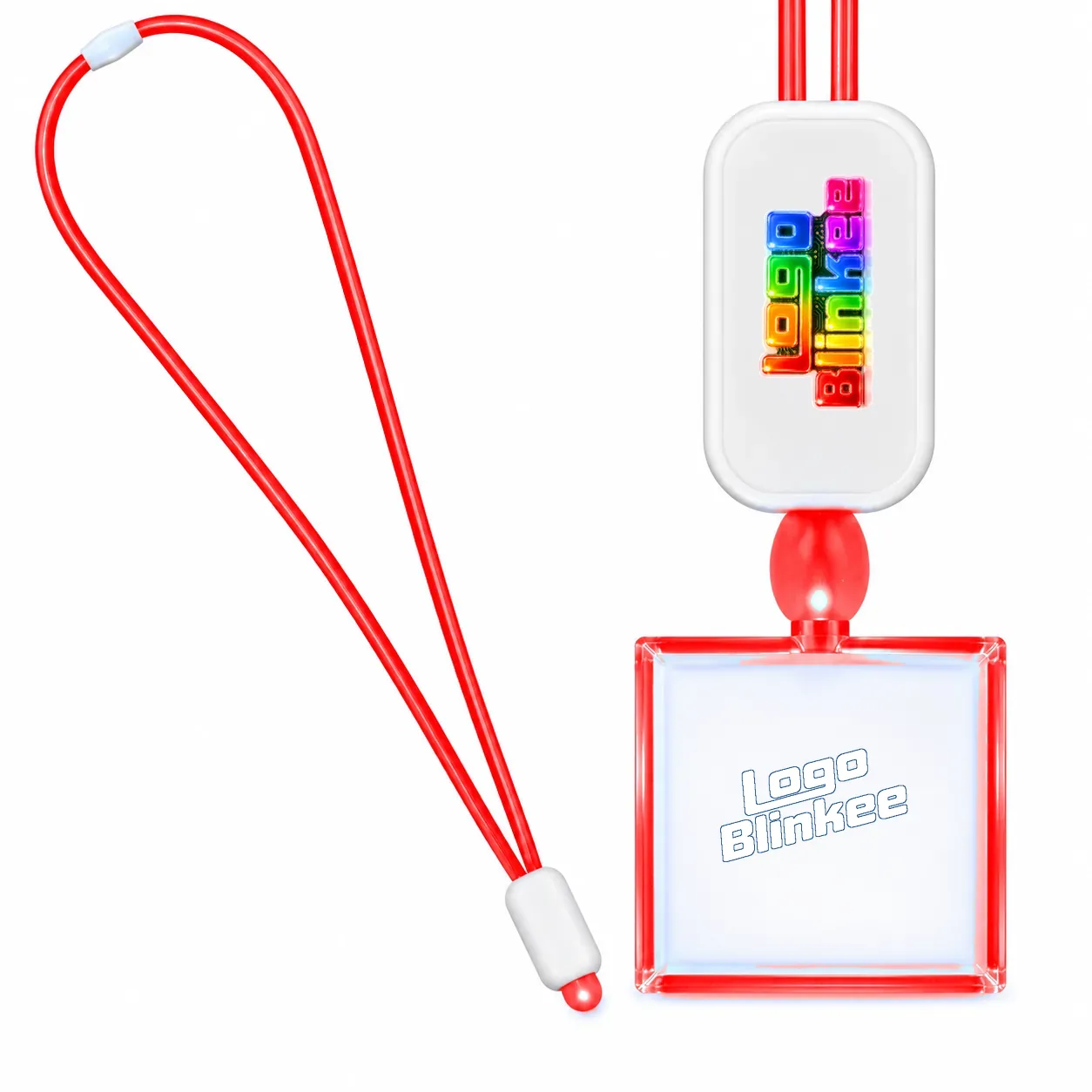 Custom Neon-Look Lanyard with Acrylic Square Pendant Custom Light-Up Necklaces Custom Neon-Look Lanyard with Acrylic Square Pendant Custom Light-Up Necklaces 3