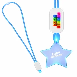 Custom Neon-Look Lanyard with Acrylic Star Pendant Custom Light-Up Necklaces