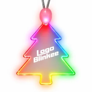 Custom Light-Up Acrylic Christmas Tree Necklace Custom Light-Up Necklaces