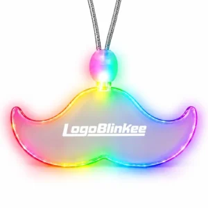 Custom Light-Up Acrylic Mustache Necklace Custom Light-Up Necklaces