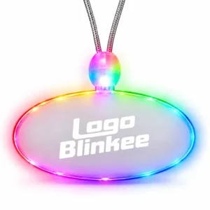 Custom Light-Up Acrylic Oval Necklace Custom Light-Up Necklaces